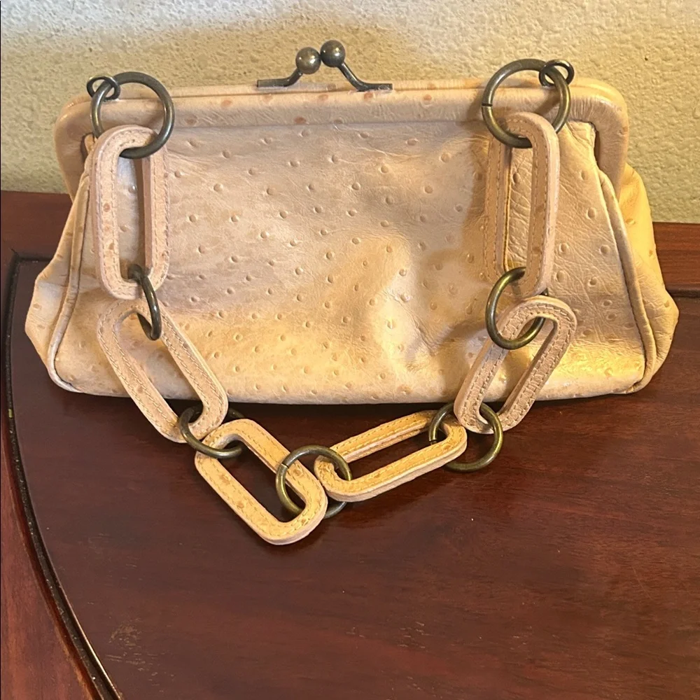 Classic Beige Women's Frame-Top Shoulder Bag